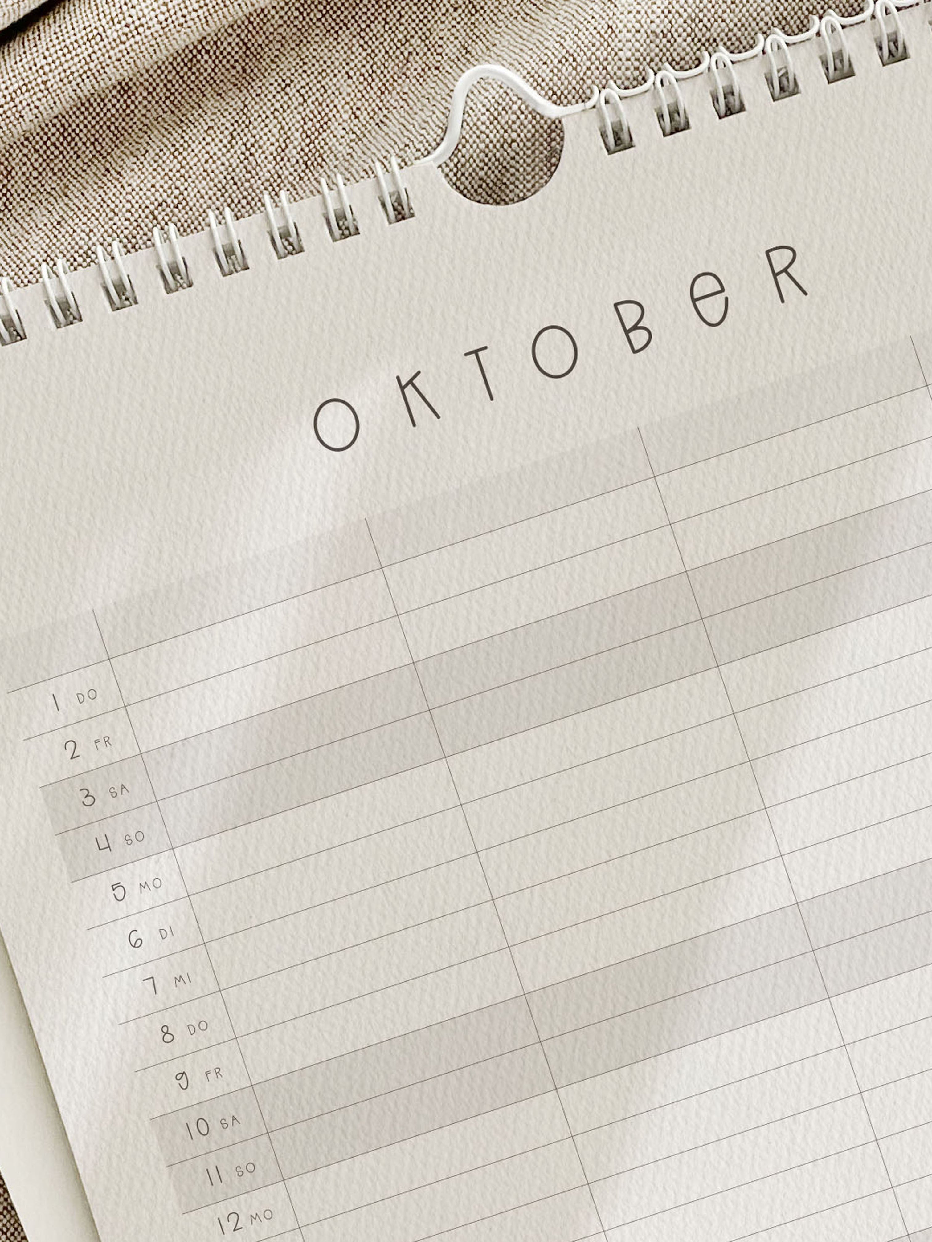 Familienkalender 2026 | DIN A4 | 4 Spalten